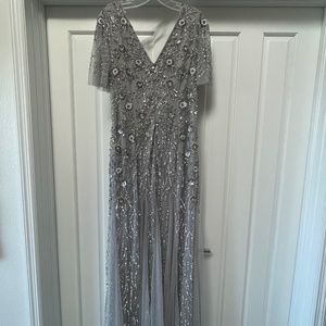 Silver beaded gown